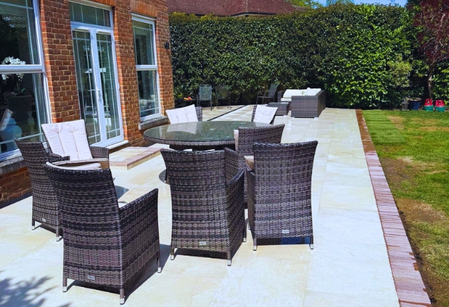 New patio in Weybridge, Surrey, installed and laid by LG Pro Landscaping